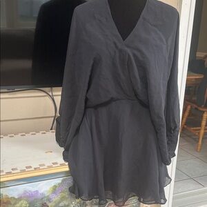 Smith Black V-Neck Mini Dress